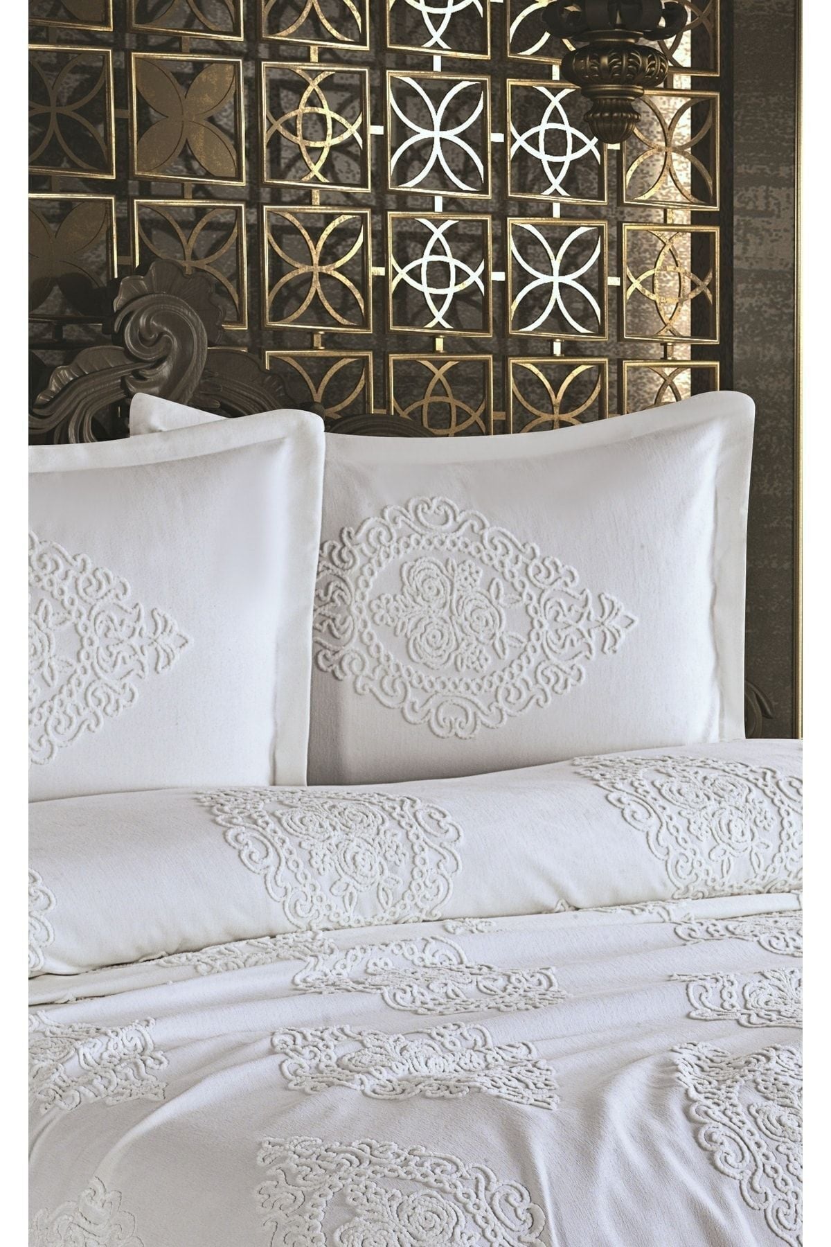 ALARA PIKE Cream Double Bedspread 3