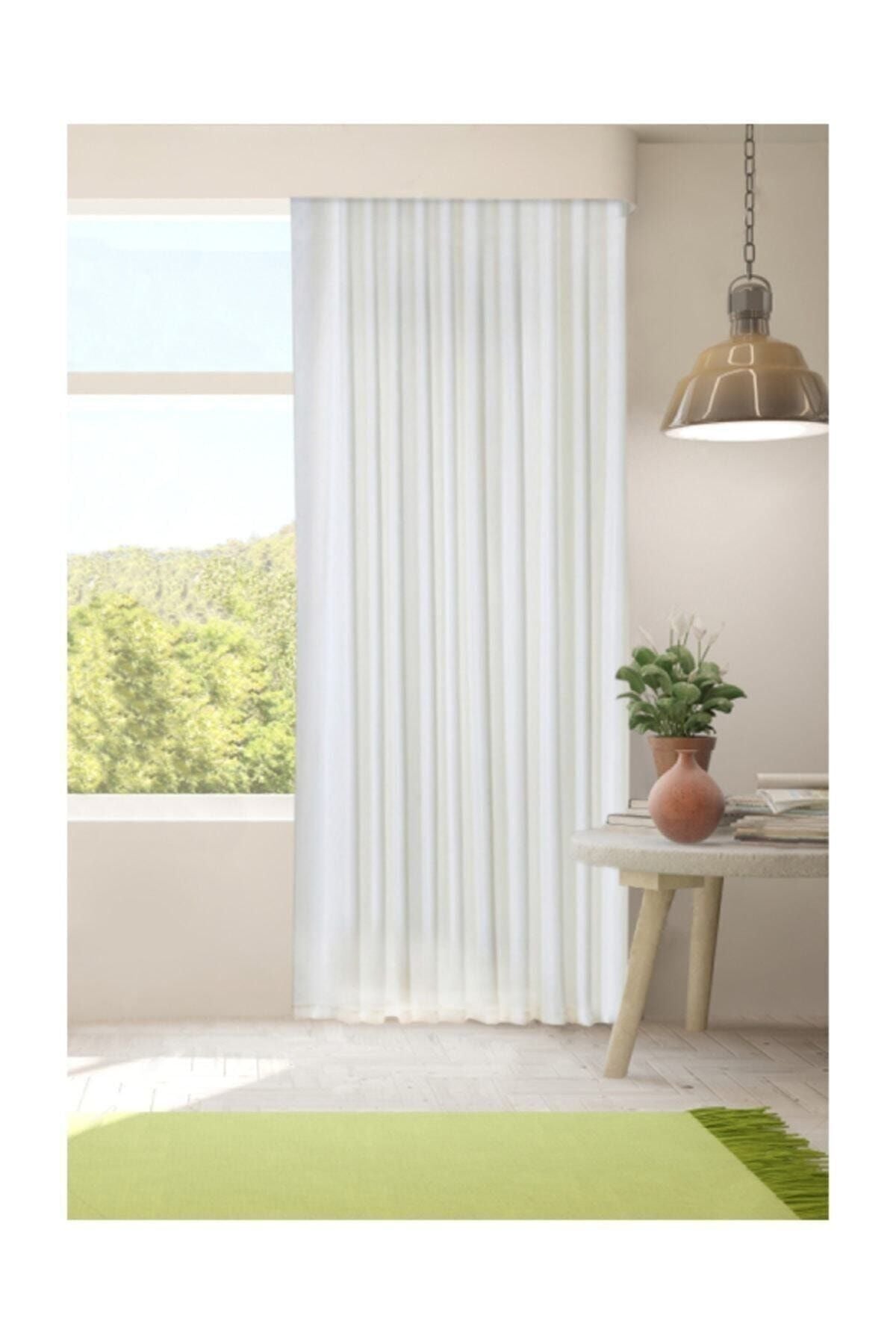 DNZEVGEREÇLERİ Modern Satin Sunshade Curtain White 4