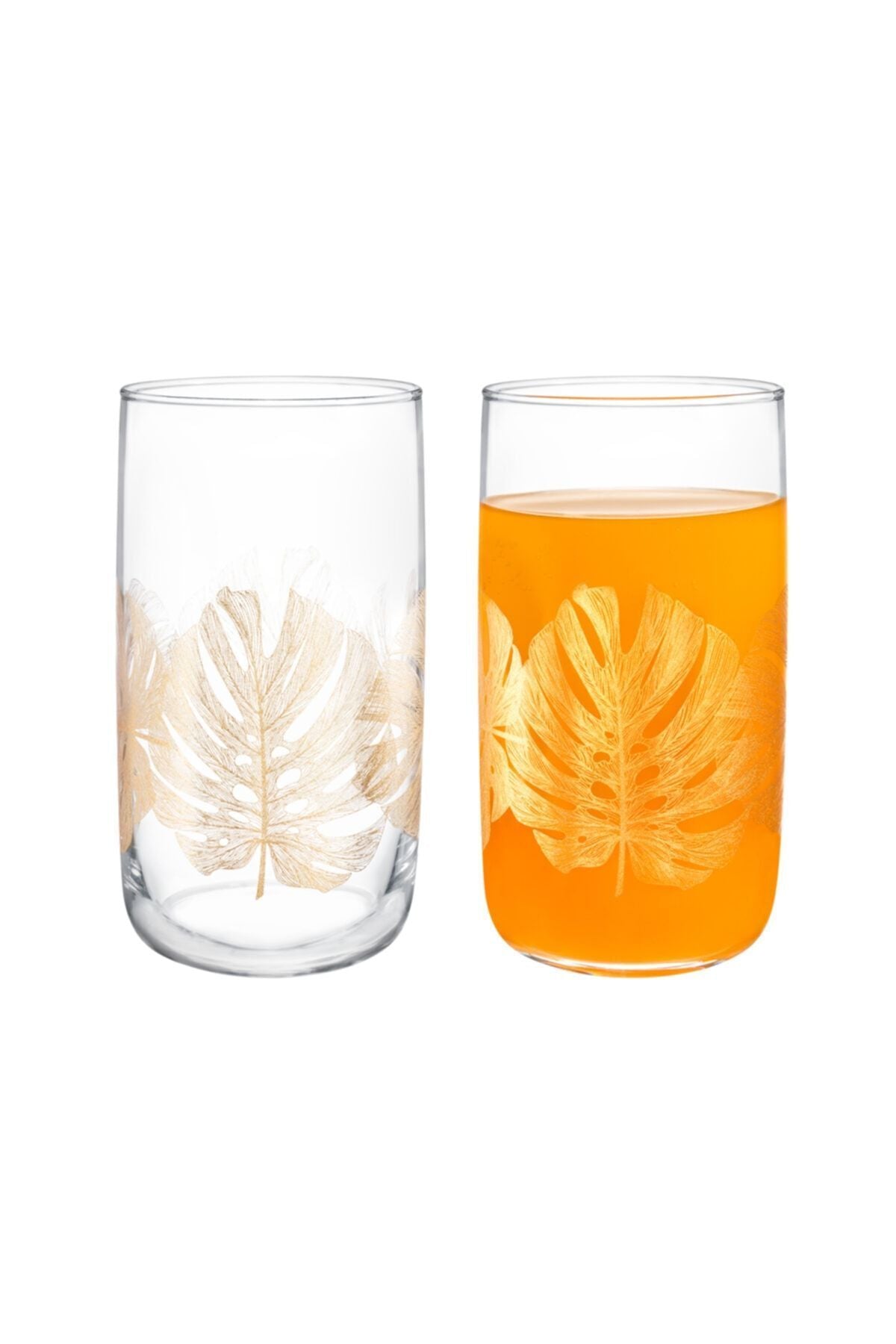 Madame Coco Musette-Golden Leaves 4-Piece Beverage Glass Set - 365 ml 2