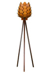 Modamonline 1 Pinecone Floor Lamp Wooden Lampshade Walnut 3000 Brown Wooden Tripod Floor Lamps E27 101-150 3