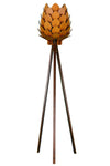 Modamonline 1 Pinecone Floor Lamp Wooden Lampshade Walnut 3000 Brown Wooden Tripod Floor Lamps E27 101-150 4