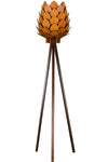 Modamonline 1 Pinecone Floor Lamp Wooden Lampshade Walnut 3000 Brown Wooden Tripod Floor Lamps E27 101-150 5