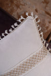 Vivamaison Single Special Design Jute Lace Tassel Linen Pillow Cover 43x43 cm 4