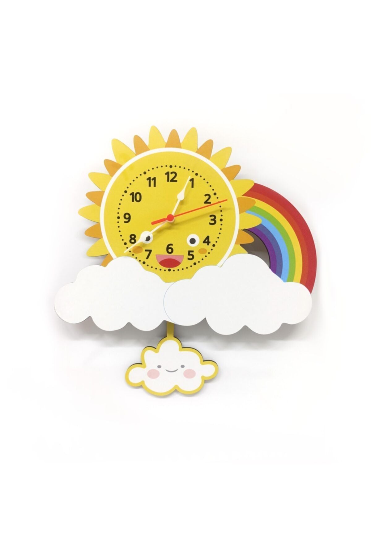 CajuArt Wooden Cloud Pendulum Wall Clock for Kids' Room 1