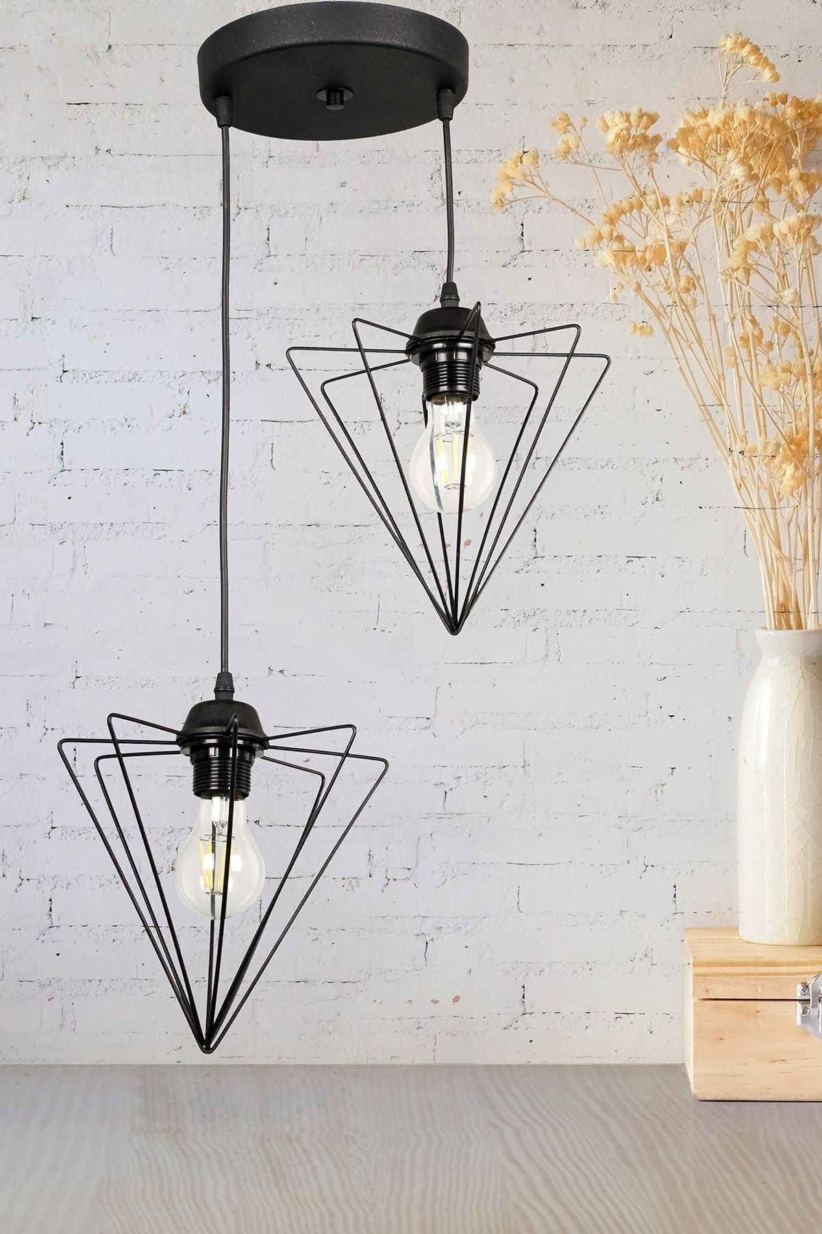 Begüsa Grand 2-Light Black Pendant Chandelier 1