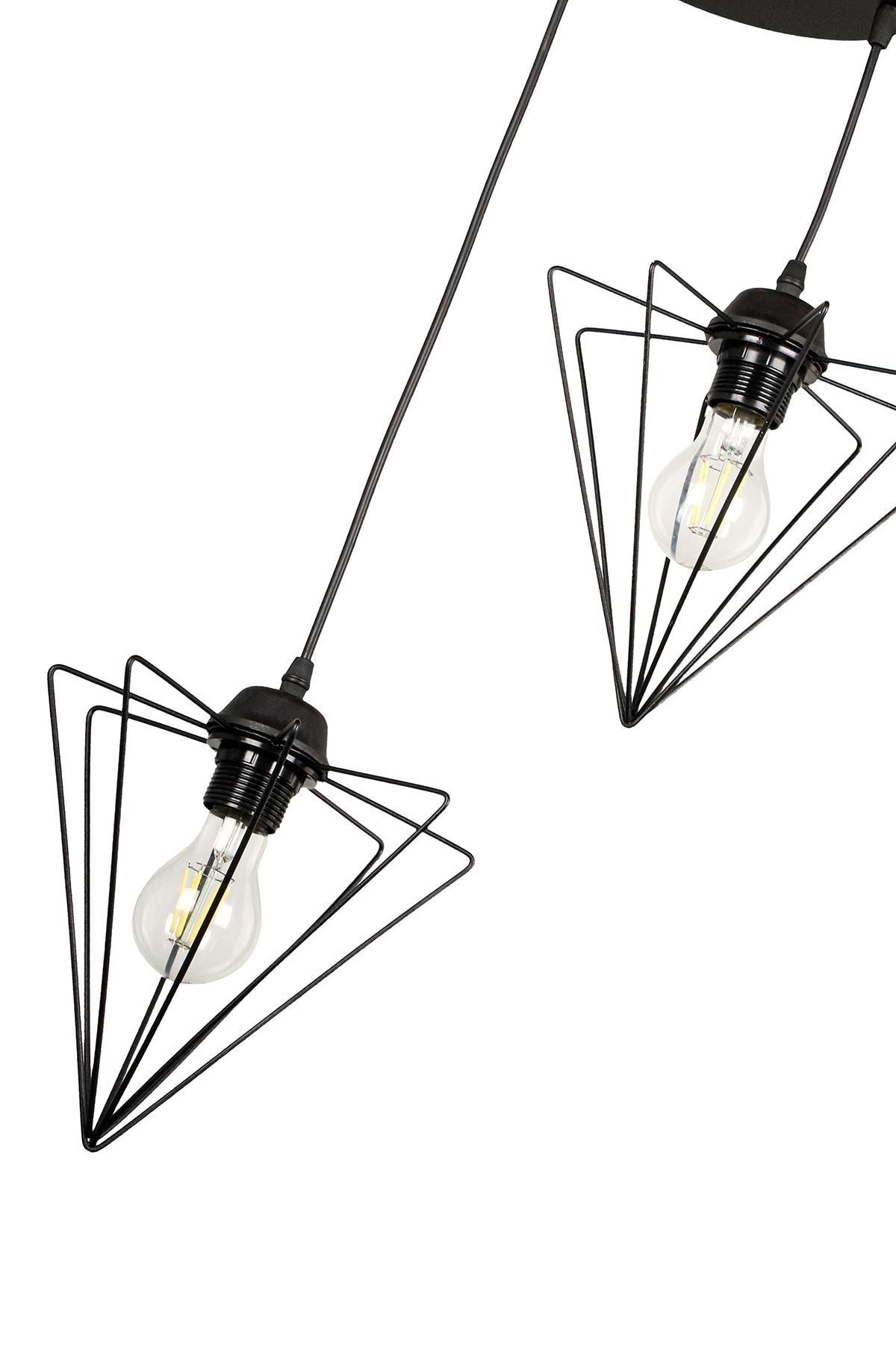 Begüsa Grand 2-Light Black Pendant Chandelier 4