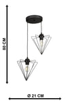 Begüsa Grand 2-Light Black Pendant Chandelier 5