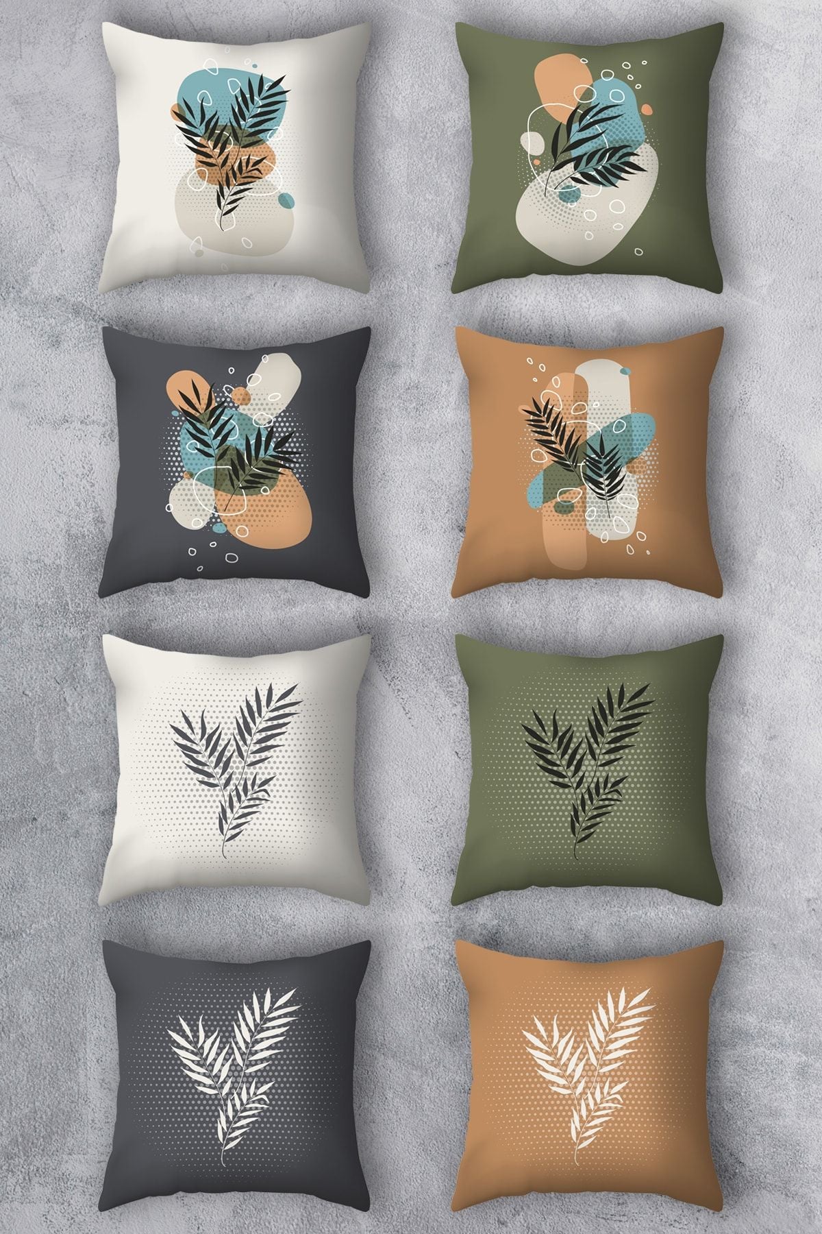 EMNASA Double-Sided Printed 43x43 Cushion Cover 8-Piece Set 1