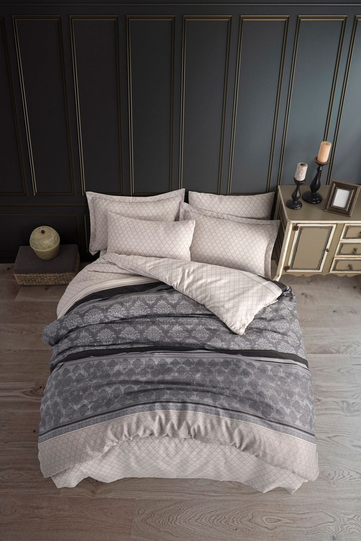 Enlora Home Easy Iron Double Duvet Set Creative Gray 1