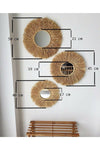 Bohem Handmade 3-Piece Raffia Mirror Set 50-45-40 cm B001 3