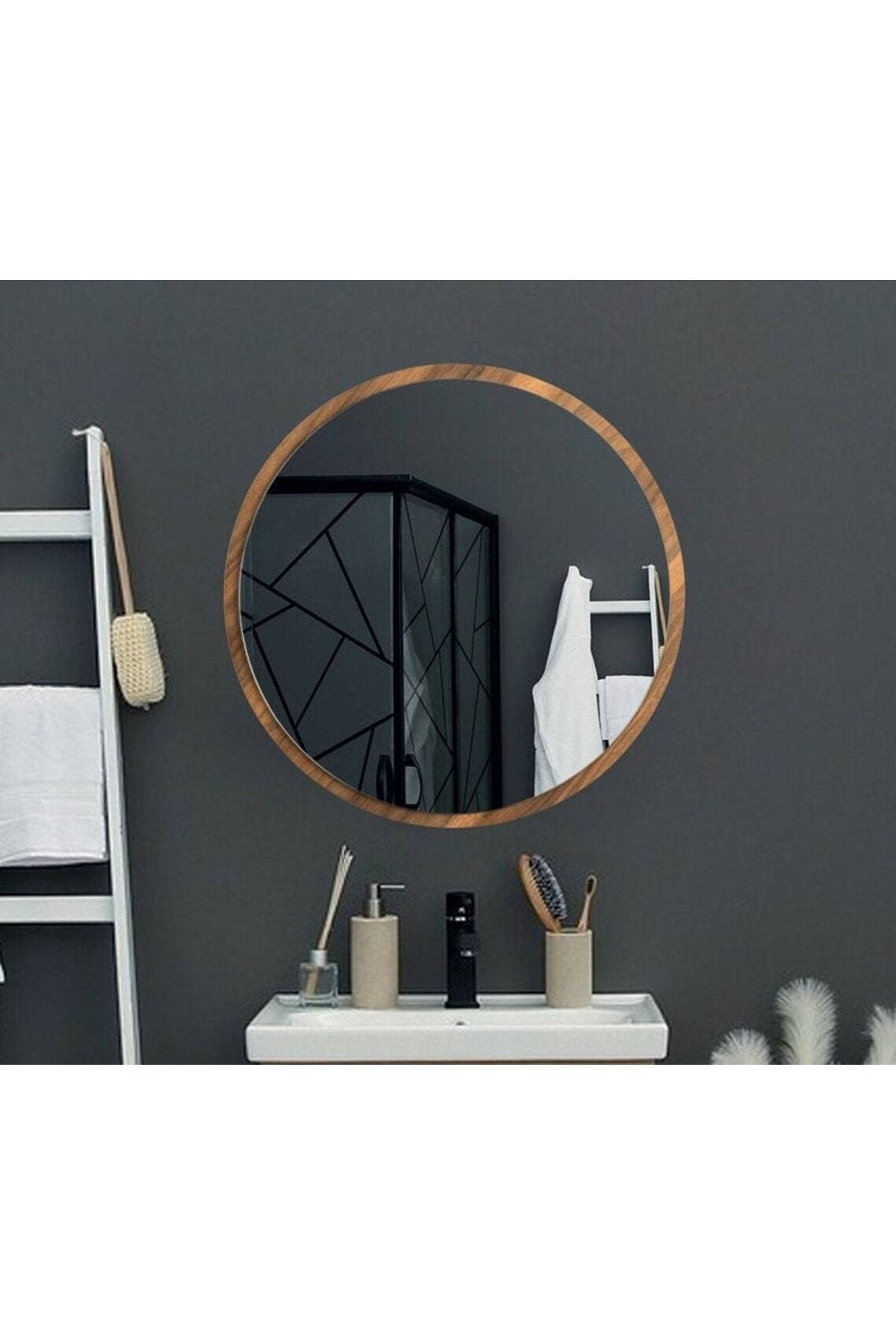 meDDex Round Hallway Wall Mirror 45 cm 2