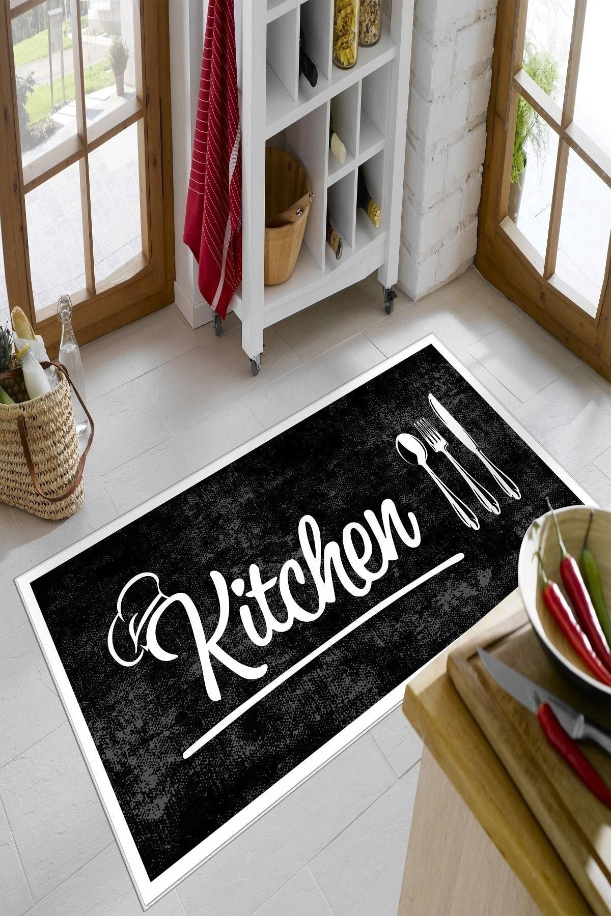 West Home Digital Printing Washable Non-Slip Kitchen Rug 1