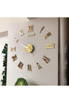 Odun Marketi Wall Clock Large Size 3D Roman Numeral Wall Clock Gold 2