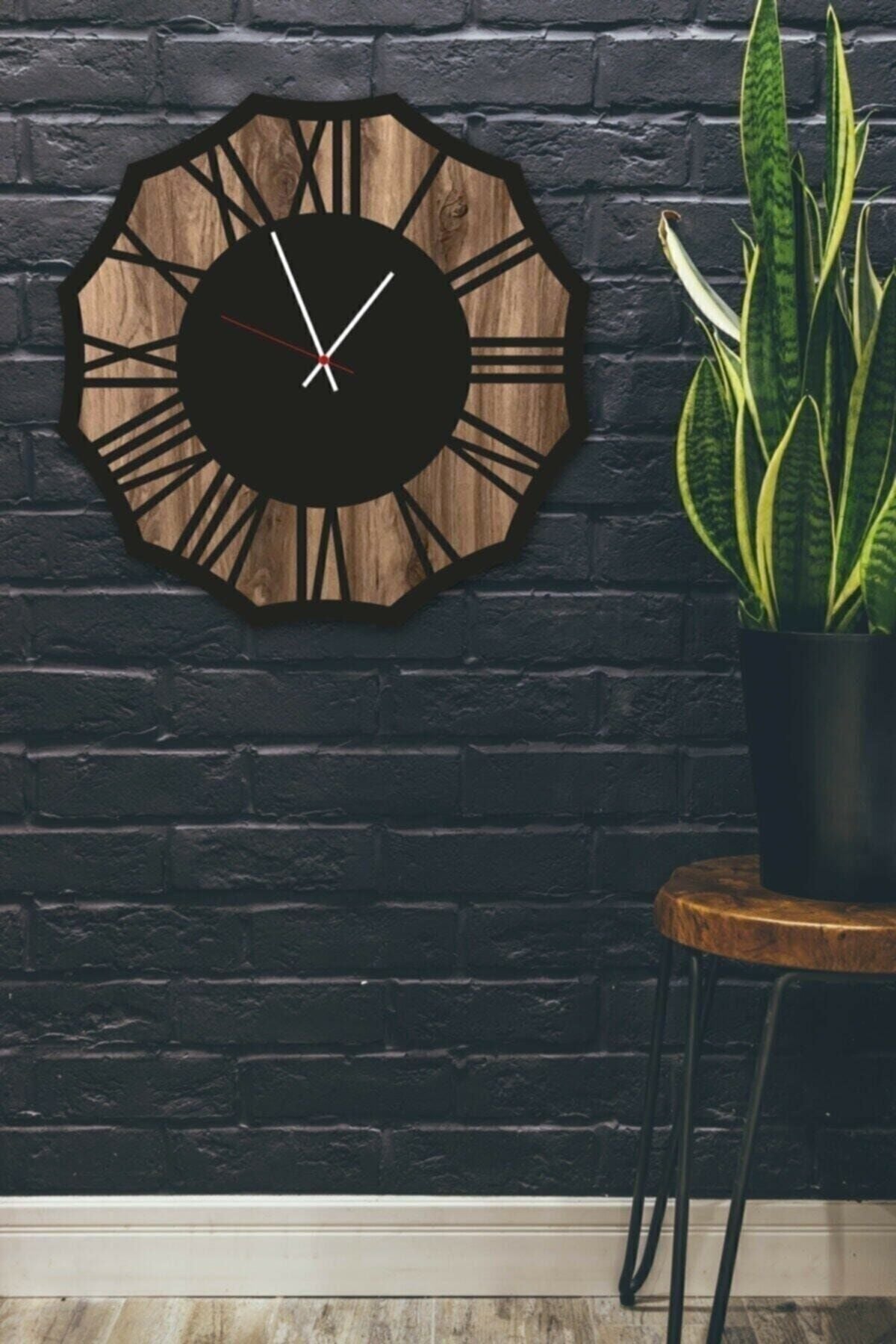 Hediyekolisi Decorative Wooden Wall Clock 1