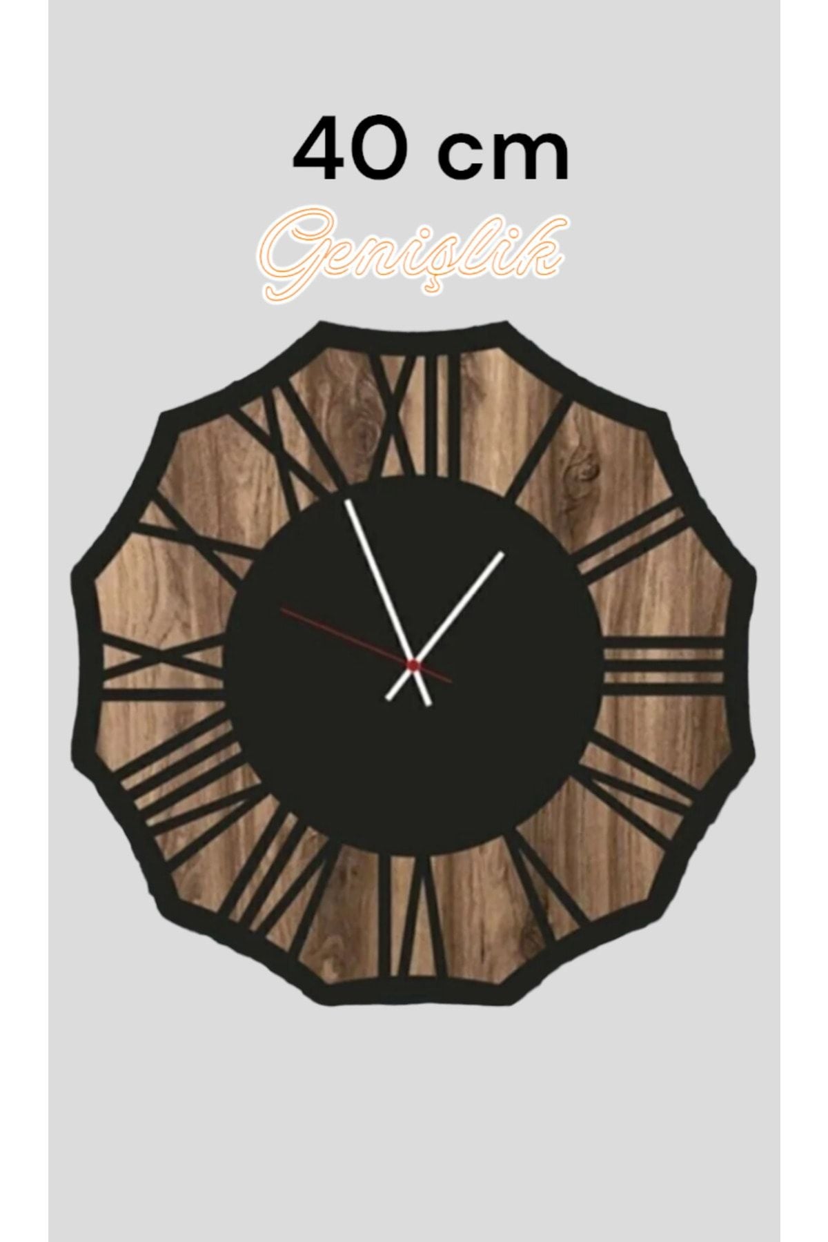 Hediyekolisi Decorative Wooden Wall Clock 2