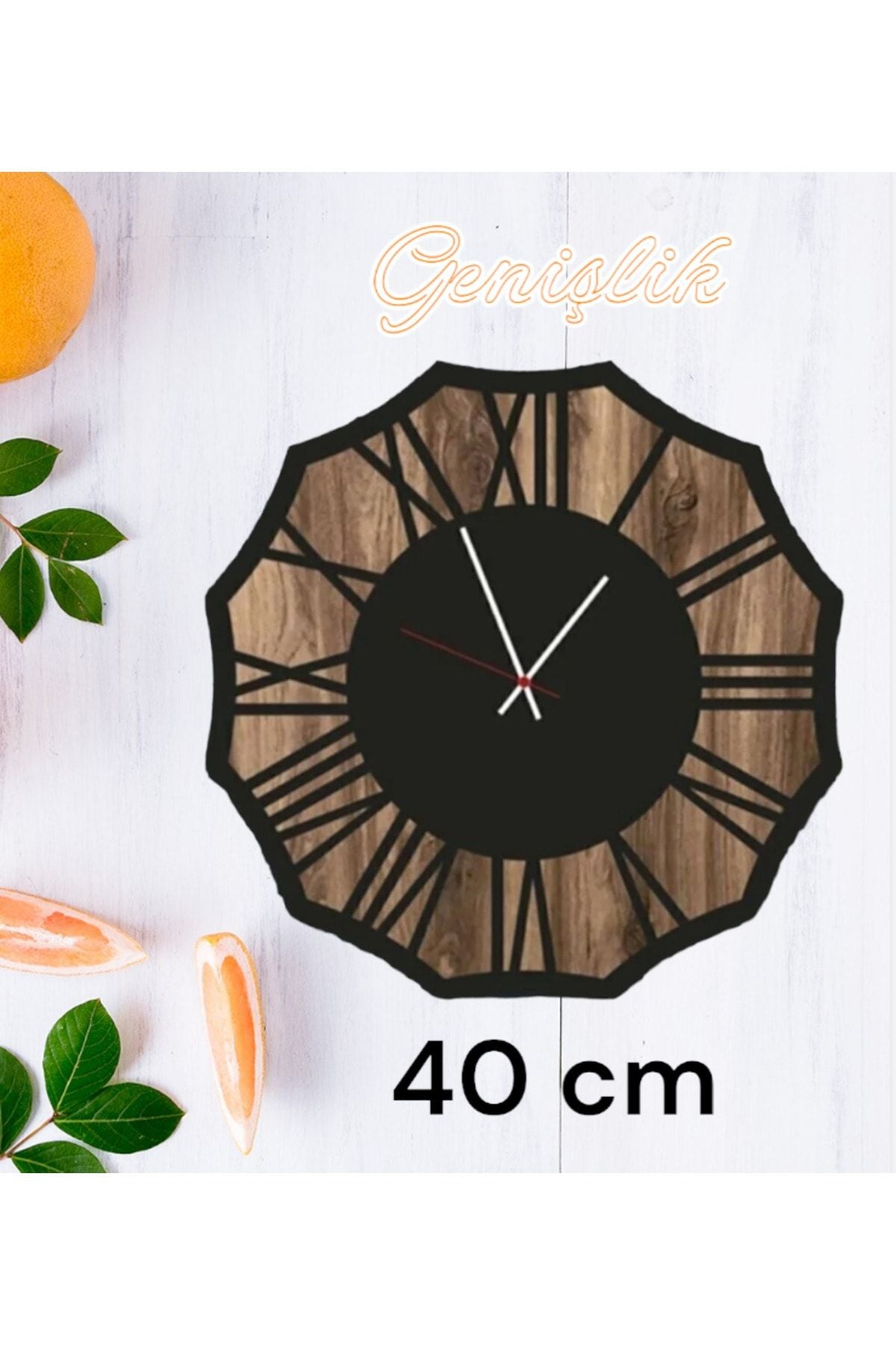 Hediyekolisi Decorative Wooden Wall Clock 3