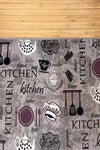 PANDA HALI Kitchen Rug & Runner Washable Non-Slip Bottom Grey 6