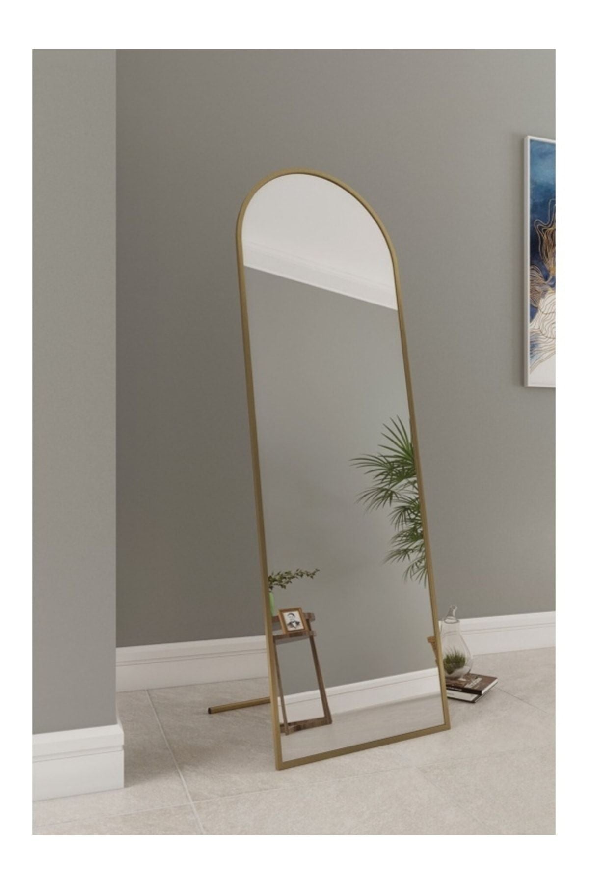 Incimetal Inci Metal Design 180x60 Gold Oval Standing Mirror 3