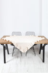 Cotton Maison Natural Ruffled Coffee Table Cover Vintage 100x100 Cm 1