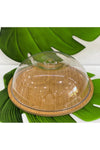 Genel Markalar Wooden Stand Acrylic Cover Large Cake Dome (Stand 31.5/Cover 30cm) 1