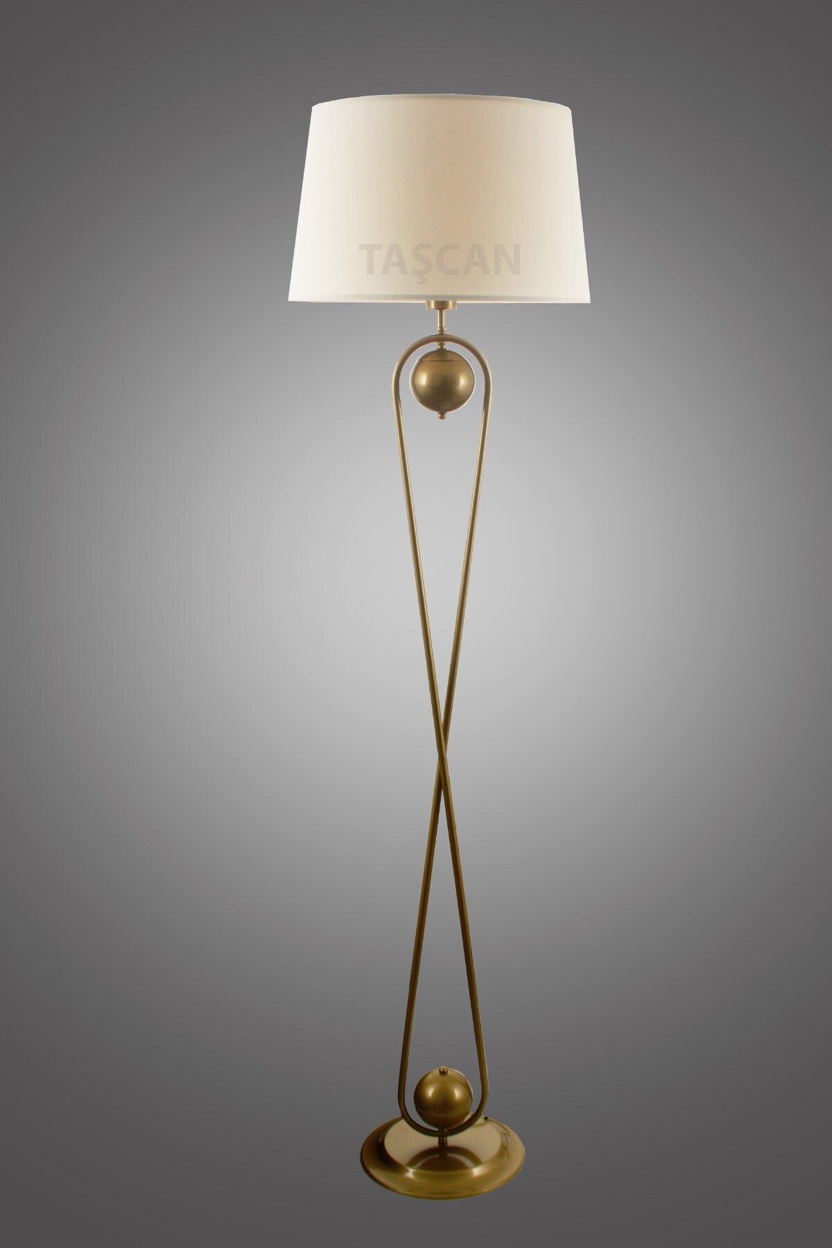 Taşcan Aydınlatma Delhi Single Antique Floor Lamp With Cream Shade 3