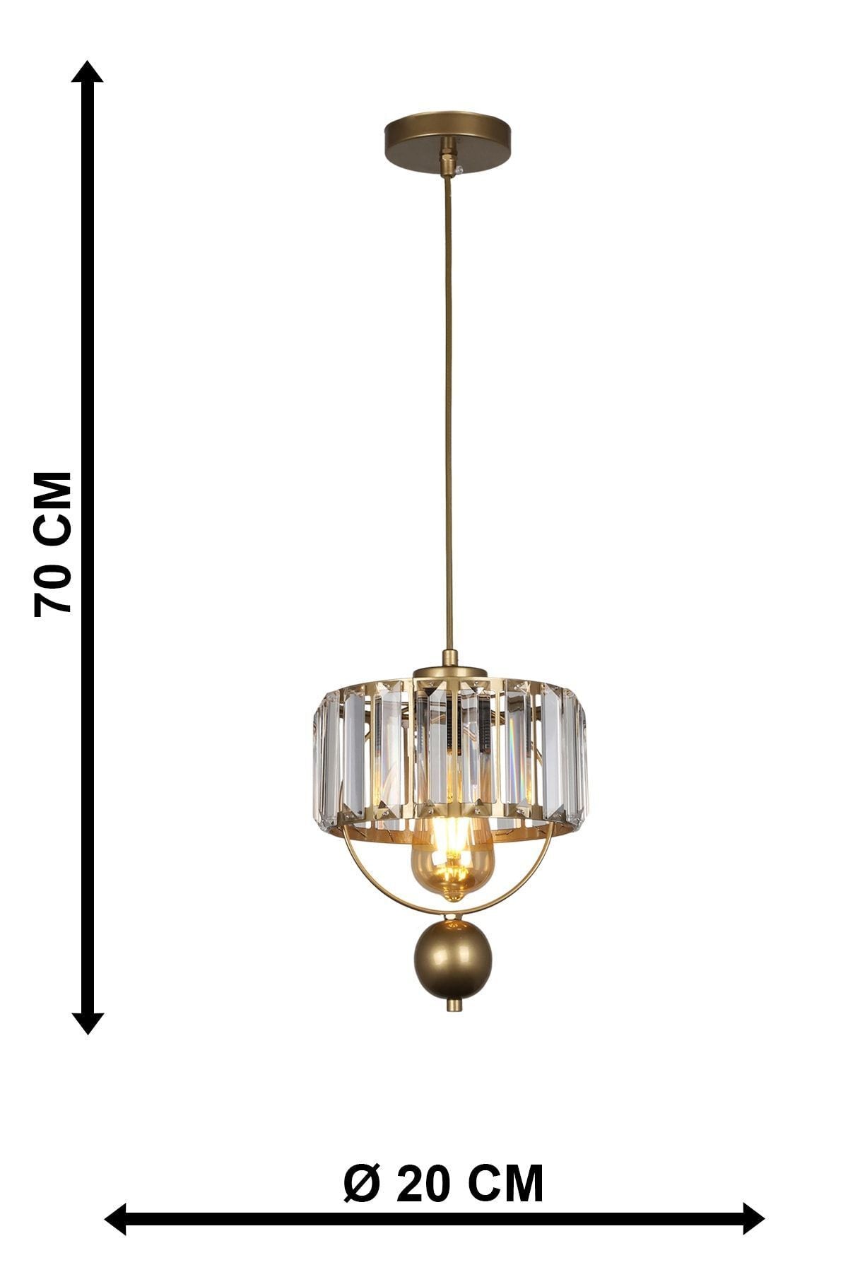 Begüsa Galon Single Lux Crystal Antique Pendant Chandelier 5