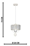 Begüsa Galon Single Lux Crystal White Pendant Chandelier 5