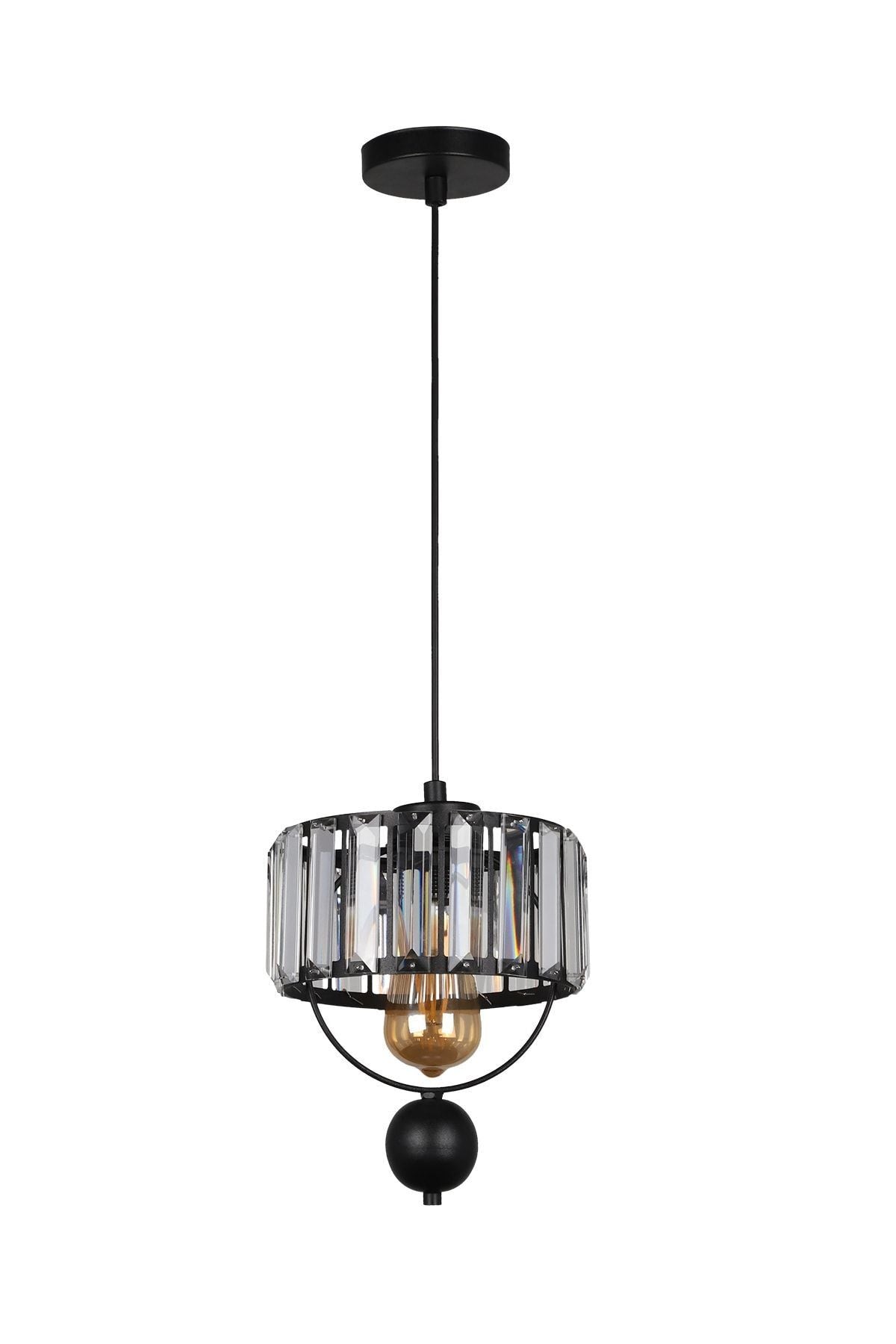 Begüsa Galon Single Lux Crystal Black Pendant Chandelier 2