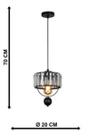 Begüsa Galon Single Lux Crystal Black Pendant Chandelier 5