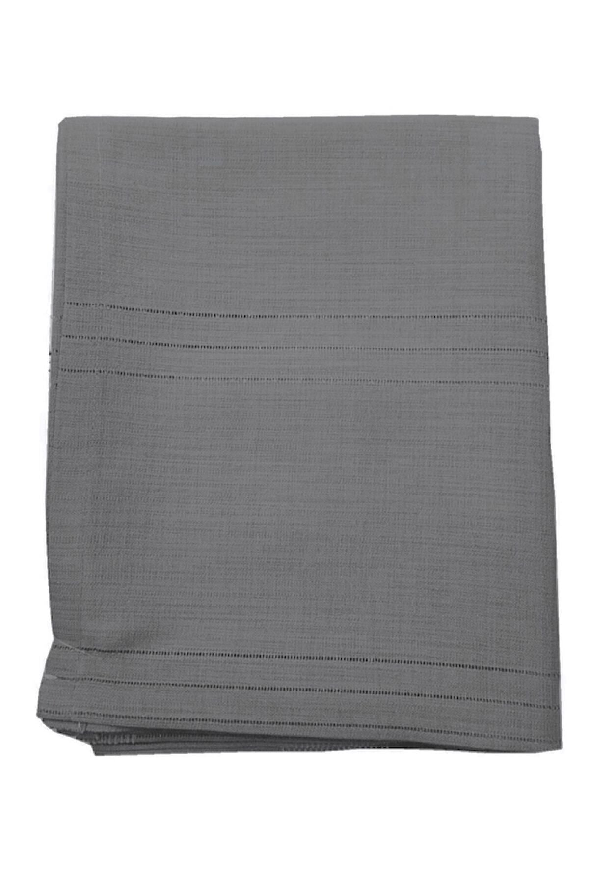 Gulce Home Collection Linen Striped Tablecloth Antique Smoke 2