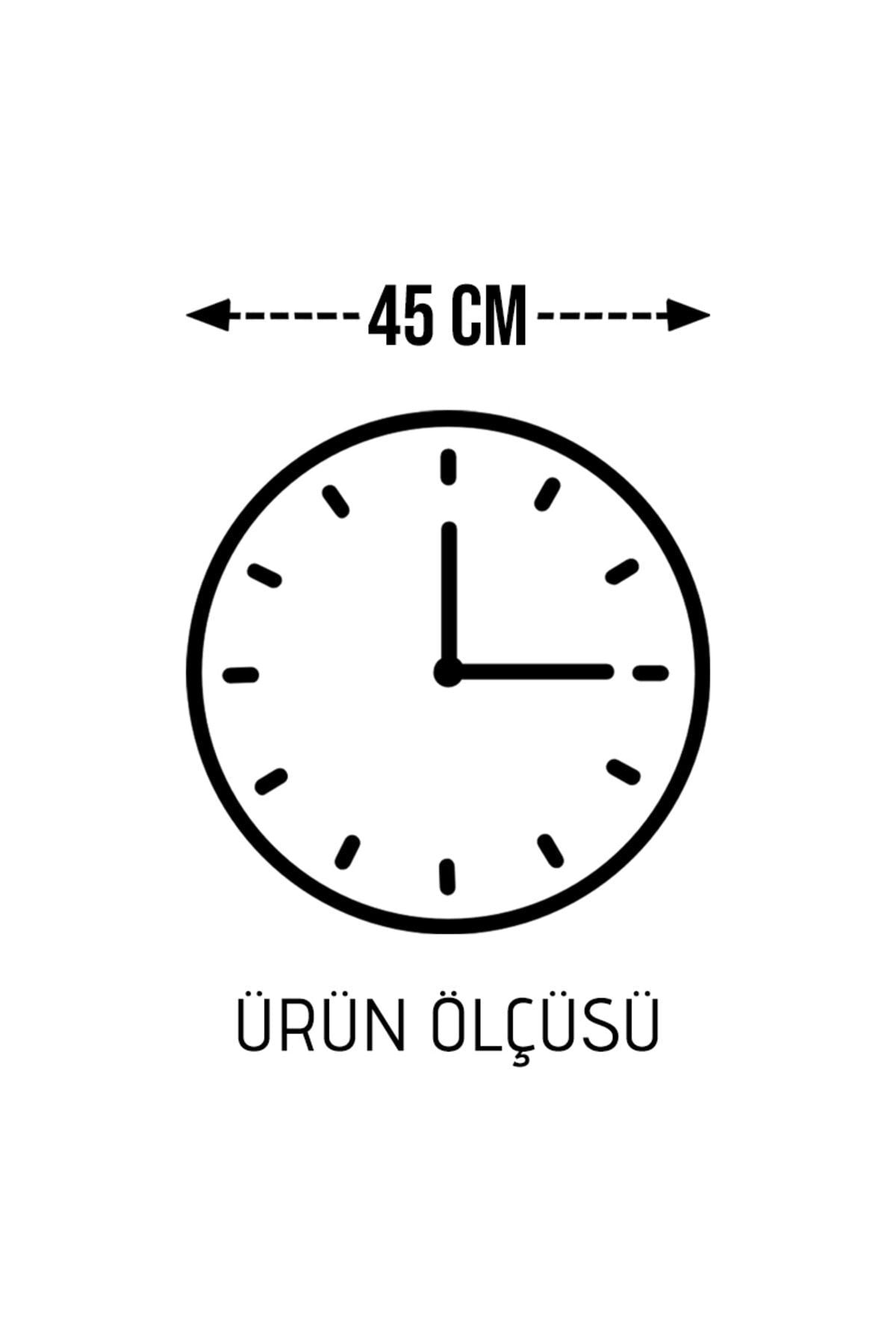 Dafhi Aksesuar Dafhi Dekoratif Ahşap Duvar Saati 45x45 2