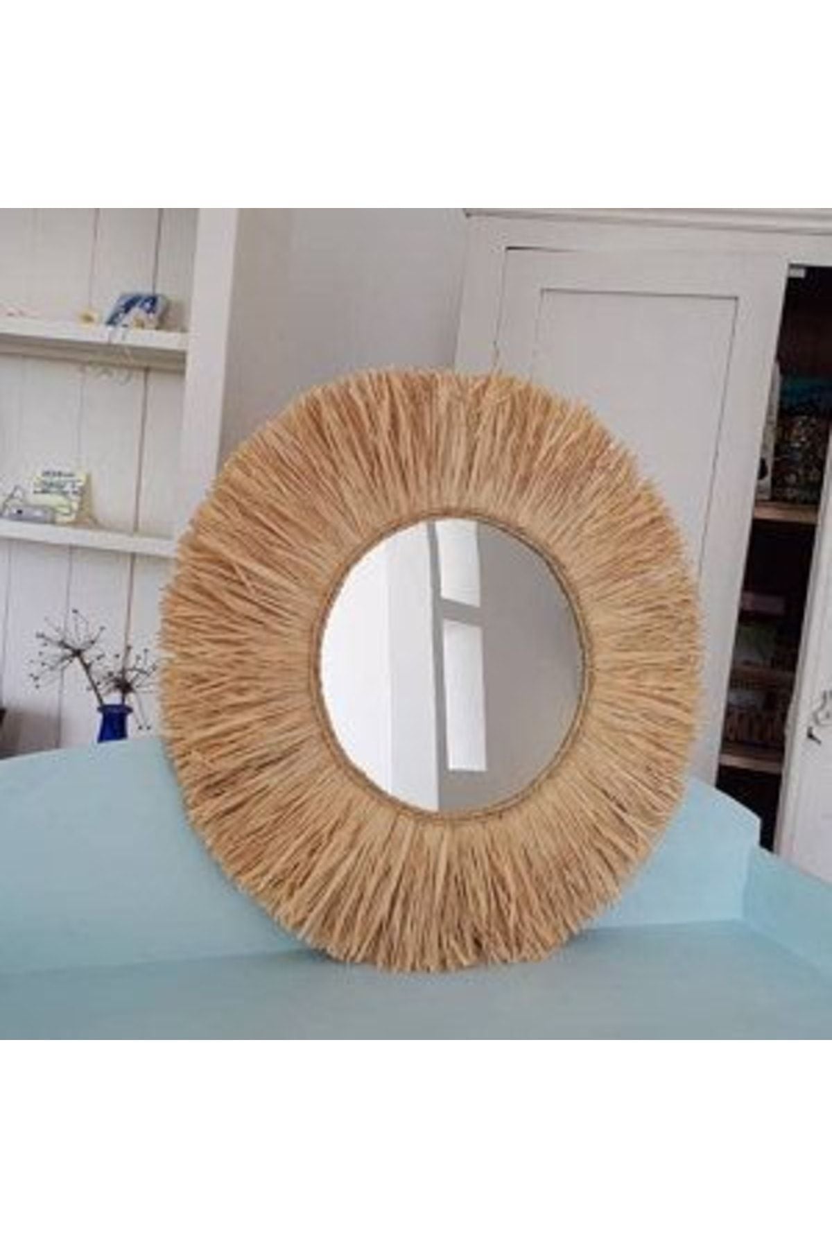 Bohem Handmade Rafya Mirror Large Size (50 Cm) B017 1