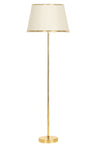 Vinner Conic Gold Coated Stainless Steel Single Legged Floor Lamp Gold Striped Cream 1