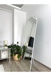 EFFE YAPI DEKOR White Metal Framed 180x70 Cm Oval Standing Mirror 2