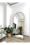 EFFE YAPI DEKOR Gold Metal Framed 180x80 Cm Oval Standing Mirror 1