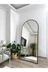 EFFE YAPI DEKOR Black Metal Framed 180x80 Cm Oval Standing Mirror 1