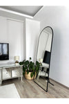 EFFE YAPI DEKOR Black Metal Framed 180x80 Cm Oval Standing Mirror 2