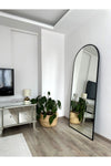 EFFE YAPI DEKOR Black Metal Framed 180x80 Cm Oval Standing Mirror 4