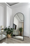 EFFE YAPI DEKOR Black Metal Framed 180x80 Cm Oval Full-Length Mirror 1