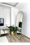 EFFE YAPI DEKOR Gold Metal Framed 180x80 Cm Oval Full-Length Mirror 2