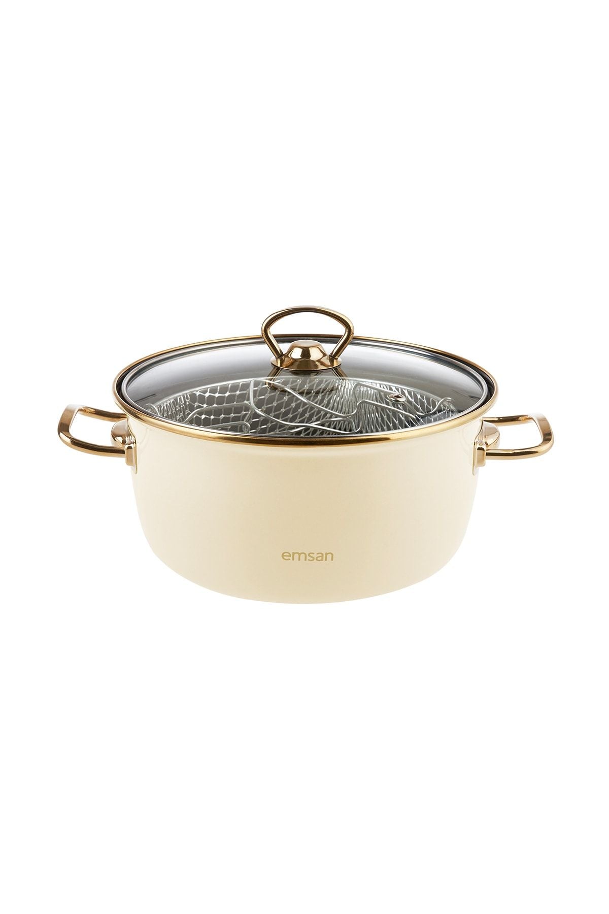 Emsan Nostalji Enamel Beige Frying Pot 3