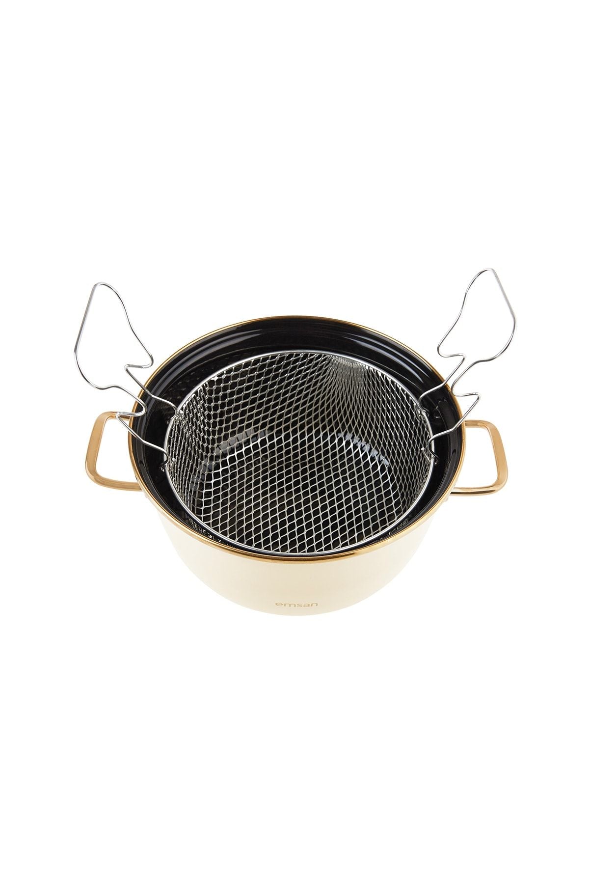 Emsan Nostalji Enamel Beige Frying Pot 4