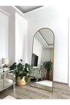 EFFE YAPI DEKOR Gold Metal Framed 180x70 Cm Oval Standing Mirror 1