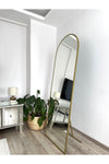 EFFE YAPI DEKOR Gold Metal Framed 180x70 Cm Oval Standing Mirror 2