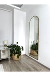 EFFE YAPI DEKOR Gold Metal Framed 180x70 Cm Oval Standing Mirror 6