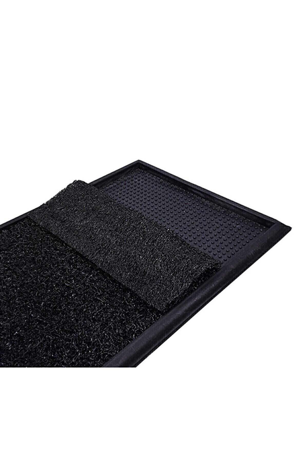 BirceHome Exterior Door Hygienic Pool Mat Curly Mat Disinfectant Black Door Mat 2