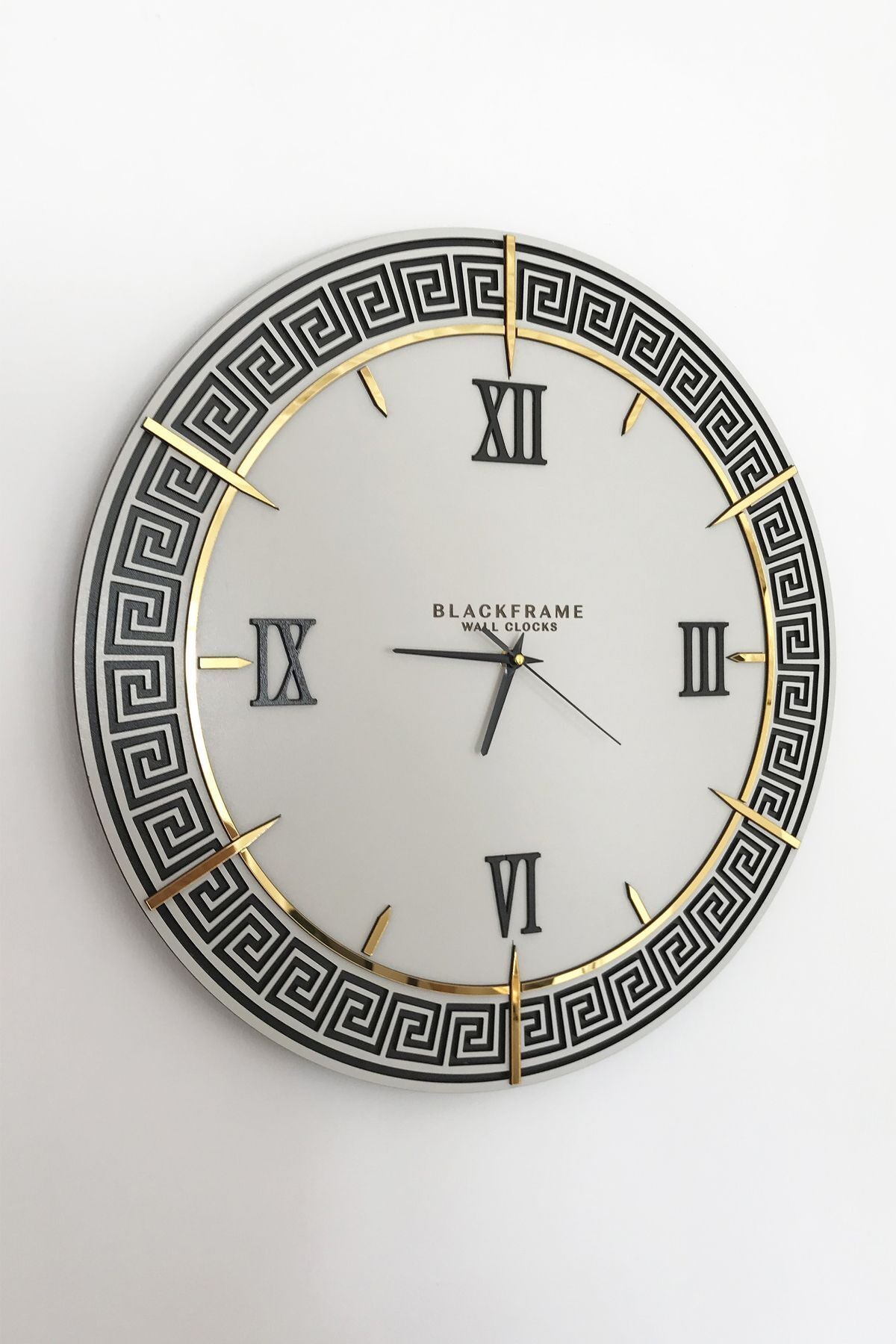 Blackframe Lounge Style Light Gray & Gold Wall Clock - 50x50cm 1