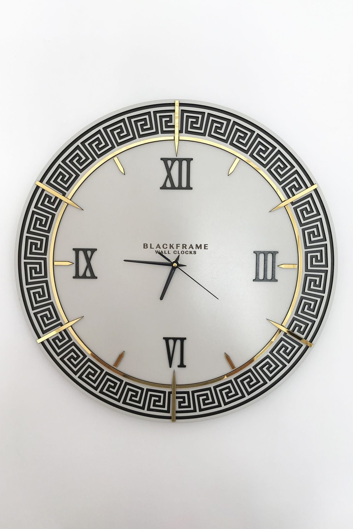 Blackframe Lounge Style Light Gray & Gold Wall Clock - 50x50cm 2