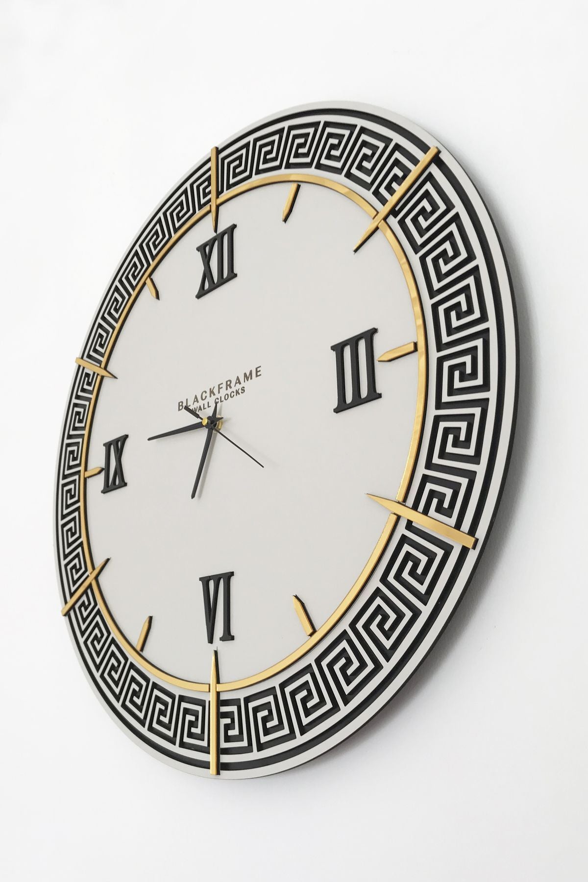 Blackframe Lounge Style Light Gray & Gold Wall Clock - 50x50cm 4