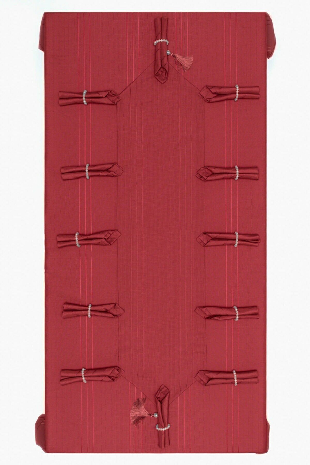 Çeyiz Sokağı Colber Tablecloth Red Dining Set 3